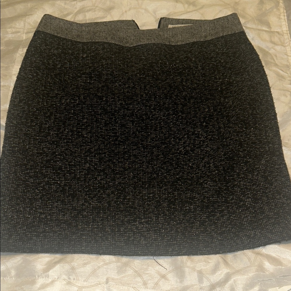 Liz Claiborne Charcoal and Black Tweed Mini Skirt
